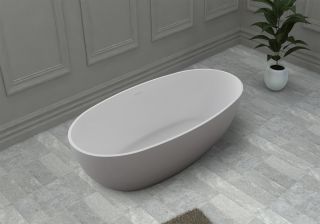 Ванна из искусственного камня ABBER Stein AS9641-1.3 130x68см белый матовый